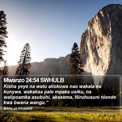 Mwanzo 24:54 SWHULB Bible Verse Image