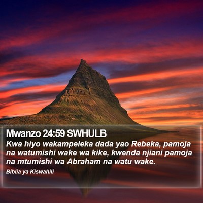 Mwanzo 24:59 SWHULB Bible Verse Image