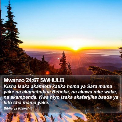 Mwanzo 24:67 SWHULB Bible Verse Image