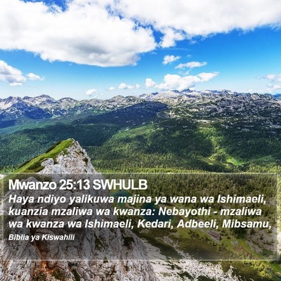 Mwanzo 25:13 SWHULB Bible Verse Image