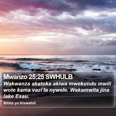 Mwanzo 25:25 SWHULB Bible Verse Image