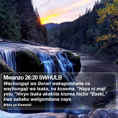 Mwanzo 26:20 SWHULB Bible Verse Image