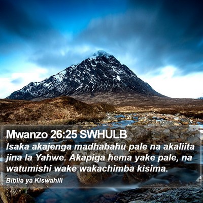 Mwanzo 26:25 SWHULB Bible Verse Image