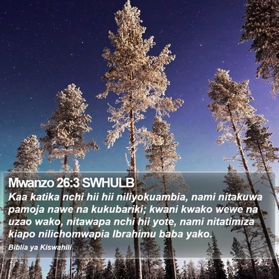 Mwanzo 26:3 SWHULB Bible Verse Image