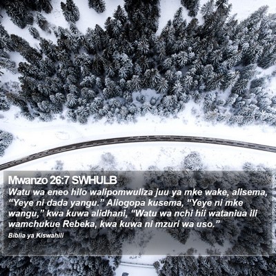 Mwanzo 26:7 SWHULB Bible Verse Image