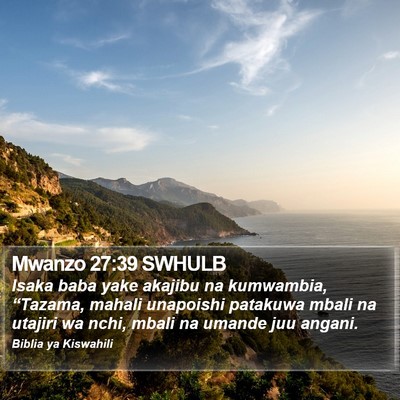 Mwanzo 27:39 SWHULB Bible Verse Image