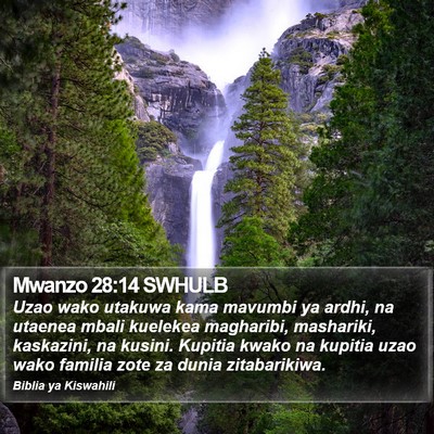 Mwanzo 28:14 SWHULB Bible Verse Image