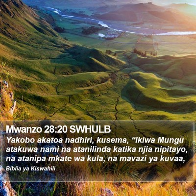 Mwanzo 28:20 SWHULB Bible Verse Image