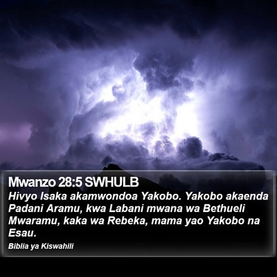 Mwanzo 28:5 SWHULB Bible Verse Image