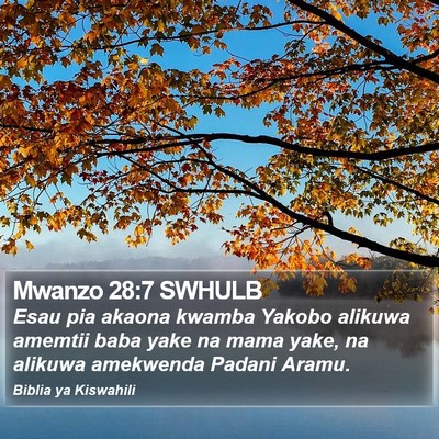 Mwanzo 28:7 SWHULB Bible Verse Image