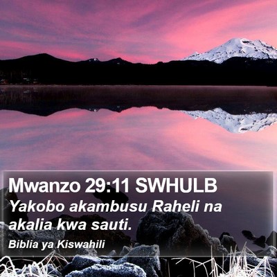 Mwanzo 29:11 SWHULB Bible Verse Image