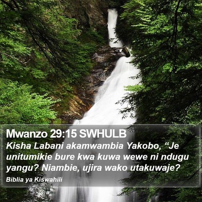 Mwanzo 29:15 SWHULB Bible Verse Image