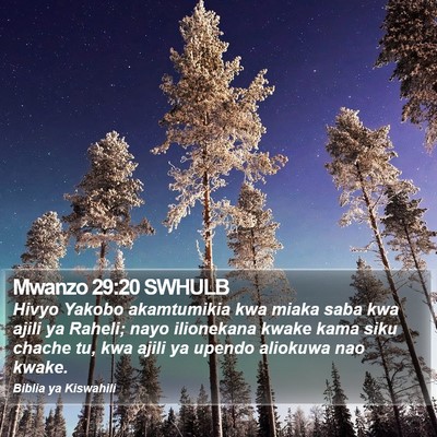 Mwanzo 29:20 SWHULB Bible Verse Image