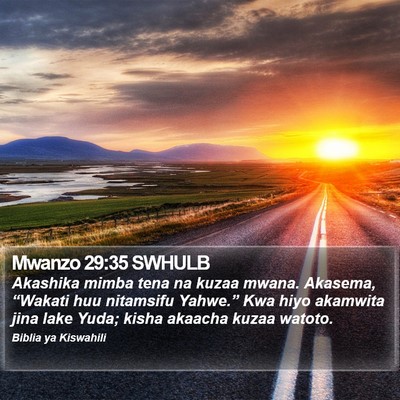 Mwanzo 29:35 SWHULB Bible Verse Image