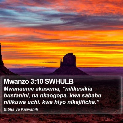 Mwanzo 3:10 SWHULB Bible Verse Image