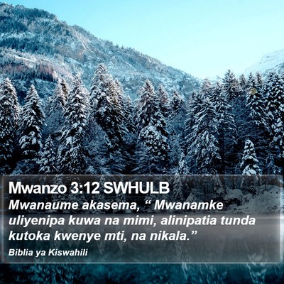 Mwanzo 3:12 SWHULB Bible Verse Image