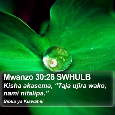 Mwanzo 30:28 SWHULB Bible Verse Image