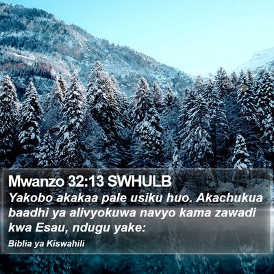 Mwanzo 32:13 SWHULB Bible Verse Image