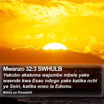 Mwanzo 32:3 SWHULB Bible Verse Image