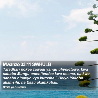 Mwanzo 33:11 SWHULB Bible Verse Image