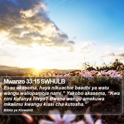 Mwanzo 33:15 SWHULB Bible Verse Image