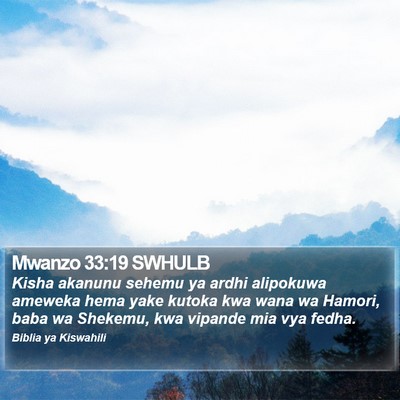 Mwanzo 33:19 SWHULB Bible Verse Image