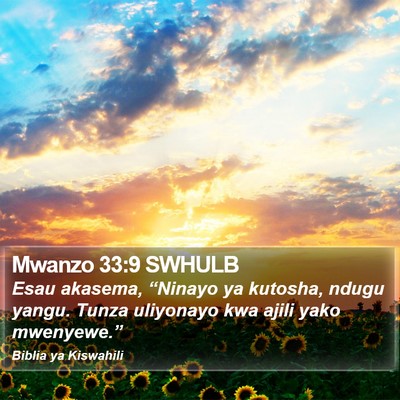 Mwanzo 33:9 SWHULB Bible Verse Image