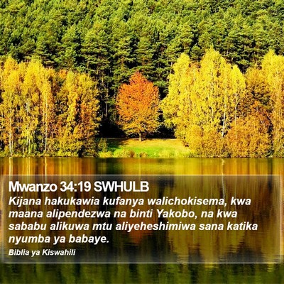 Mwanzo 34:19 SWHULB Bible Verse Image