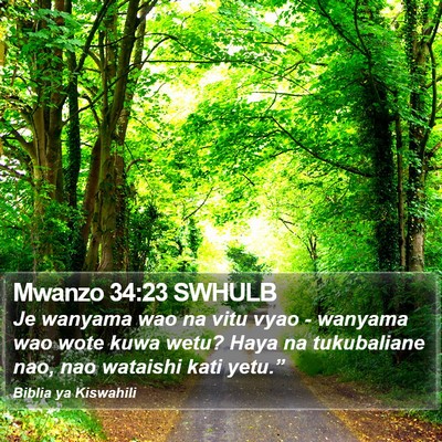 Mwanzo 34:23 SWHULB Bible Verse Image