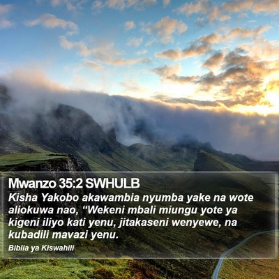 Mwanzo 35:2 SWHULB Bible Verse Image