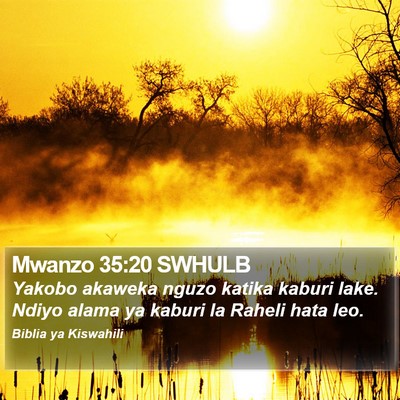 Mwanzo 35:20 SWHULB Bible Verse Image
