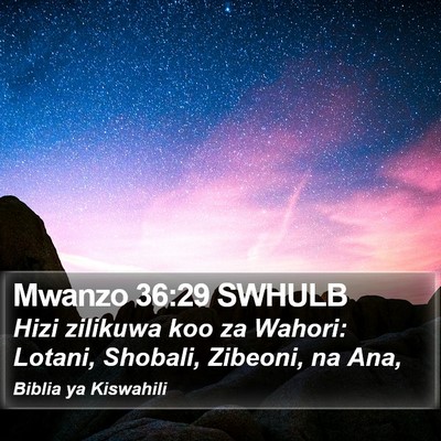 Mwanzo 36:29 SWHULB Bible Verse Image