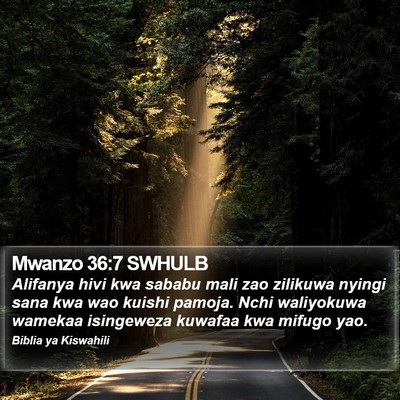 Mwanzo 36:7 SWHULB Bible Verse Image