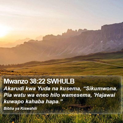 Mwanzo 38:22 SWHULB Bible Verse Image