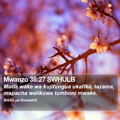Mwanzo 38:27 SWHULB Bible Verse Image