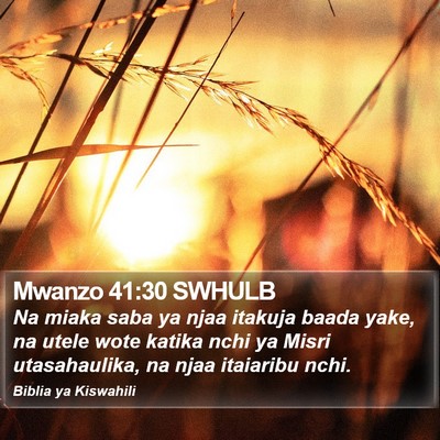 Mwanzo 41:30 SWHULB Bible Verse Image