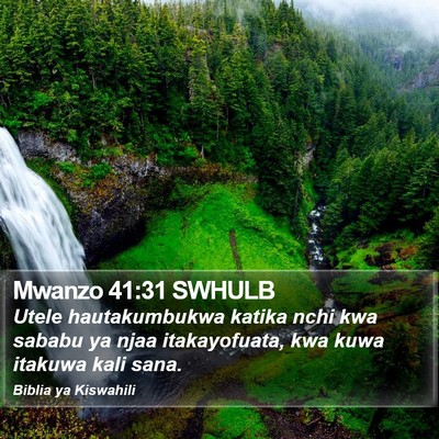 Mwanzo 41:31 SWHULB Bible Verse Image