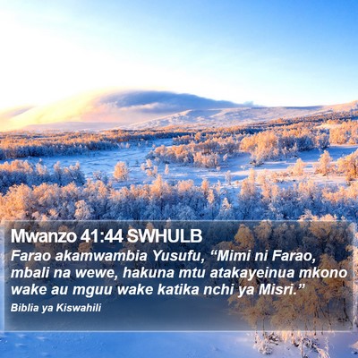 Mwanzo 41:44 SWHULB Bible Verse Image