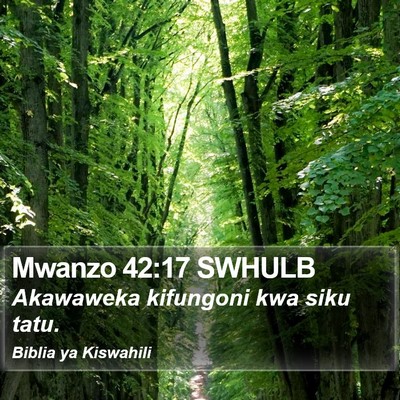 Mwanzo 42:17 SWHULB Bible Verse Image