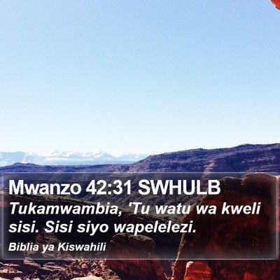 Mwanzo 42:31 SWHULB Bible Verse Image