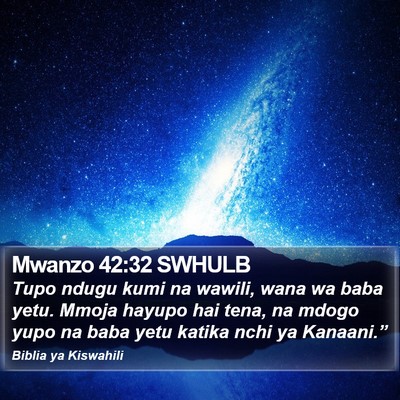 Mwanzo 42:32 SWHULB Bible Verse Image
