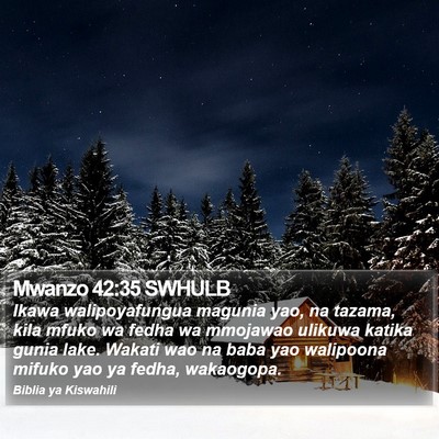 Mwanzo 42:35 SWHULB Bible Verse Image