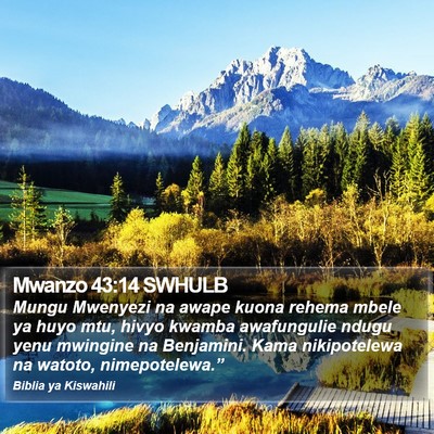 Mwanzo 43:14 SWHULB Bible Verse Image