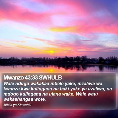 Mwanzo 43:33 SWHULB Bible Verse Image