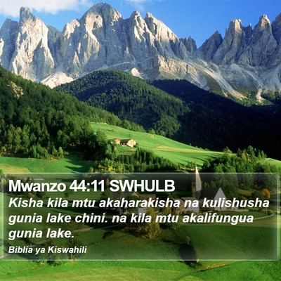 Mwanzo 44:11 SWHULB Bible Verse Image