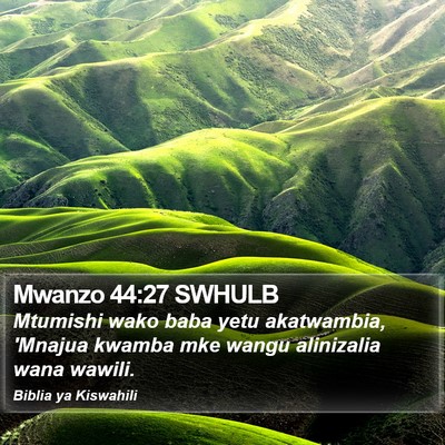 Mwanzo 44:27 SWHULB Bible Verse Image