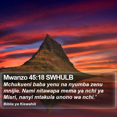 Mwanzo 45:18 SWHULB Bible Verse Image