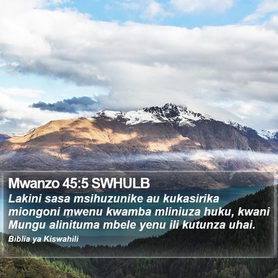 Mwanzo 45:5 SWHULB Bible Verse Image