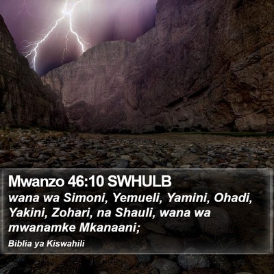 Mwanzo 46:10 SWHULB Bible Verse Image