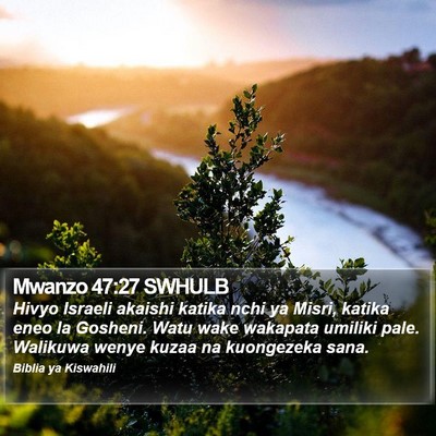 Mwanzo 47:27 SWHULB Bible Verse Image